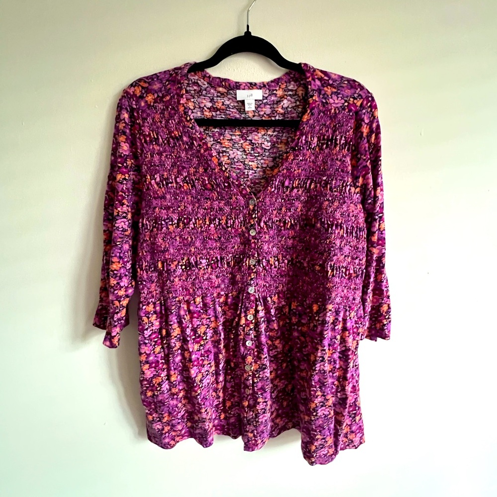 JJILL Cotton Floral Smock Top